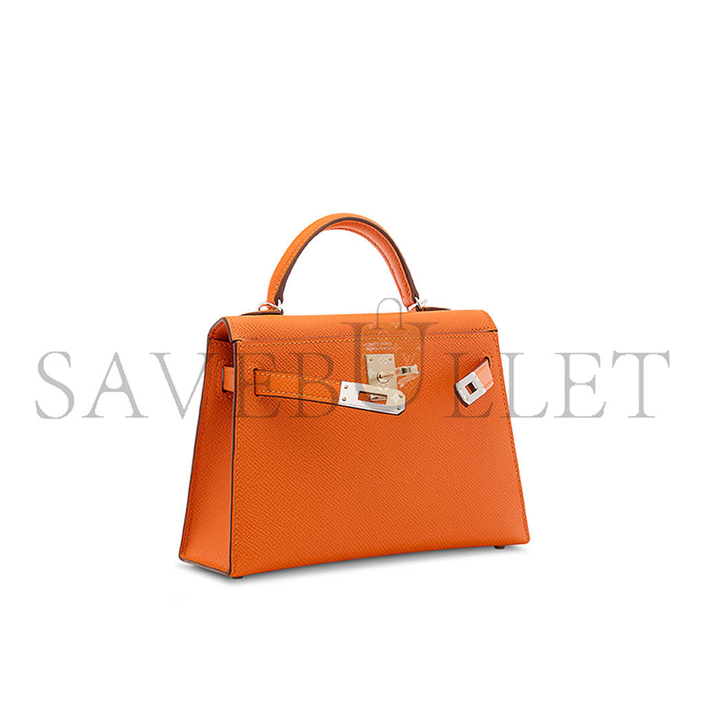 HERMÈS MINI KELLY II WITH PALLADIUM HARDWARE (19*12*5.5cm) 